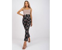 Dámské kalhoty z látky kostkované TILDA černo-zelené Vícebarevný, XL