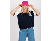 Dámská halenka plus size s krátkým rukávem SHORTY modrobílá Vícebarevný, Univerzální
