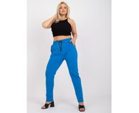 Dámské tepláky s kapsami plus size SAVAGE modré Modrá, 2XL