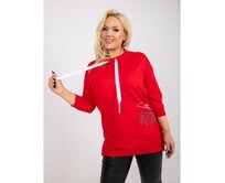 Dámská tunika bavlněná plus size s nášivkou INNA červená Červená, Univerzální