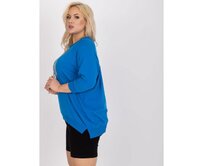 Dámská halenka se zlatou nášivkou plus size AMELIA tmavě modrá Námořnická modrá, Univerzální