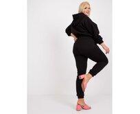 Dámský komplet s kapucí plus size TYRA černý Černá, L