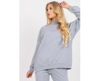 Dámská mikina s dlouhými oversize BEATA rukávy šedá Šedá, S/M