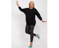 Dámská halenka pro každodenní nošení hladká plus size BASIC černá Černá, Univerzální