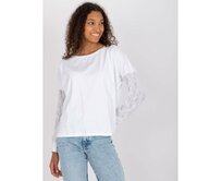 Dámská halenka s krajkovými rukávy Shantelle RUE PARIS bílá Bílá, L/XL