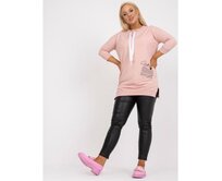 Dámská tunika s rozparky bavlněná plus size SYLVANIE růžová Růžová, Univerzální