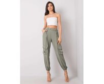 Dámské kalhoty Lorrita OCH BELLA khaki Khaki, L