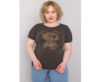 Dámská halenka s kamínky plus size LUCE tmavě khaki Khaki, Univerzální