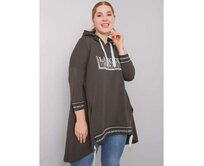 Dámská mikina s kapucí BELINA tmavě khaki Khaki, Univerzální