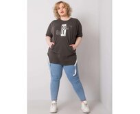 Dámská halenka plus size CLARE tmavě khaki Khaki, Univerzální