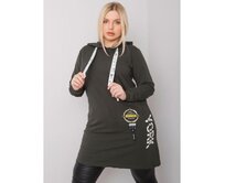 Dámská tunika s kapucí plus size ASHFORD tmavě khaki Khaki, Univerzální
