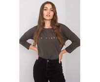 Dámská blůza bavlněná s nápisem CANTRICE tmavé khaki Khaki, Univerzální