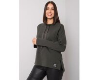 Dámská halenka s kapsami na rukávech khaki plus size LUNNARA tmavě Khaki, Univerzální
