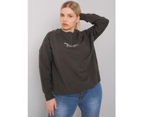 Dámská mikina s nápisem plus size MARLOW tmavě khaki Khaki, Univerzální
