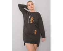 Dámské šaty plus size teplákové AKIRA tmavě khaki Khaki, Univerzální