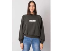 Dámská mikina s kapucí plus size HARIETTE tmavě khaki Khaki, Univerzální