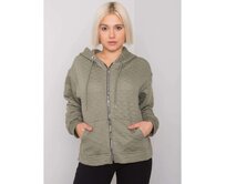 Dámská mikina na zip prošívaná AREZZO khaki Khaki, S/M