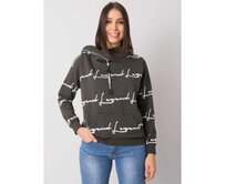 Dámská mikina s kapsou plus size JOSSY tmavě khaki Khaki, Univerzální