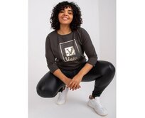 Dámská halenka s nápisem plus size ROXANNE khaki Khaki, Univerzální