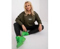 Dámská tunika s kamínky plus size RAELLA khaki Khaki, Univerzální