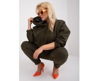 Dámská tepláková souprava plus size s kalhotami WEB khaki Khaki, XL