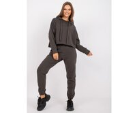 Dámská souprava tepláková s kalhotami s vysokým pasem MONITA khaki Khaki, S/M