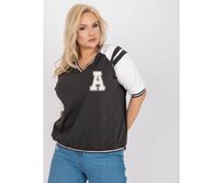 Dámská halenka s výstřihem do V plus size RONA khaki a bílá Khaki, Univerzální