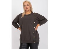 Dámská halenka s kulatým výstřihem plus size BRIGITTE khaki Khaki, Univerzální