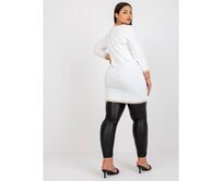Dámská tunika s výstřihem bavlněná plus size BRIDGET bílá Bílá, Univerzální