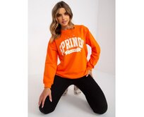 Dámská mikina s potiskem CORINA oranžovo-bílá Oranžová, Univerzální