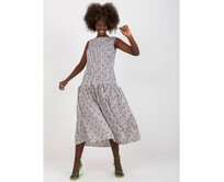 Dámské šaty bez rukávů s potiskem midi NOVA bílé a černé Vícebarevný, 42