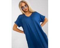 Dámské šaty bavlněné oversize OCH BELLA tmavě modré Námořnická modrá, S