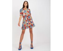 Dámské šaty s krátkým rukávem květinové mini BLAKE khaki Khaki, 36