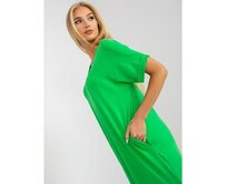 Dámské šaty s kapsami oversize OCH BELLA zelené Zelená, S