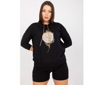 Dámská halenka plus size s potiskem CHRYSTA černá Černá, Univerzální