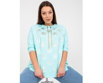 Dámská halenka s potiskem bavlněná plus size MITA mátová Mátová, Univerzální