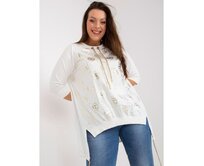 Dámská halenka s motivem bavlněná plus size NINA bílá Bílá, Univerzální