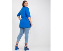Dámská halenka s nášivkou volná plus size FREE tmavě modrá Námořnická modrá, Univerzální