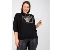 Dámská halenka plus size s potiskem NILES černá Černá, Univerzální