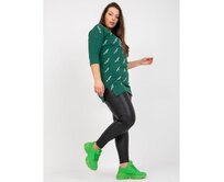 Dámská halenka s 3/4 rukávy dlouhá plus size ARCENIO tmavě zelená Tmavě zelená, Univerzální