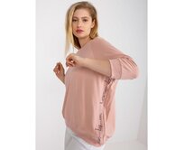 Dámská halenka s kulatým výstřihem plus size DONELL růžová Růžová, Univerzální