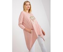 Dámská halenka s kapsami dlouhá plus size CHARITY růžová Růžová, Univerzální