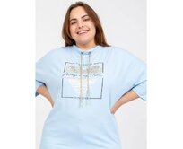 Dámská halenka plus size s 3/4 rukávy CLARA světle modrá Světle modrá, Univerzální