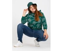 Dámská mikina s kapucí plus size DIANN zelená Tmavě zelená, Univerzální