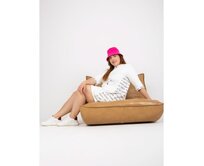 Dámské šaty s nápisy mini plus size BEULAH bílé Bílá, Univerzální