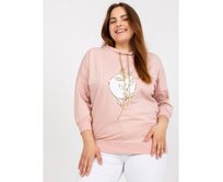 Dámská halenka s 3/4 rukávy a potiskem plus size MARITZA růžová Růžová, Univerzální