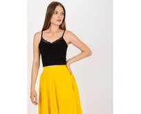 Dámský top pruhovaný krátký RUE PARIS černý Černá, S