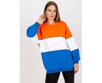 Dámská mikina basic oversize RUE PARIS oranžovo-modrá Oranžová, S/M
