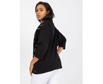 Dámská halenka s potisky bavlněná plus size GAE černá Černá, Univerzální