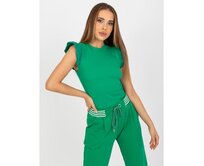 Dámská halenka s krátkými rukávy RUE PARIS zelená Zelená, L/XL